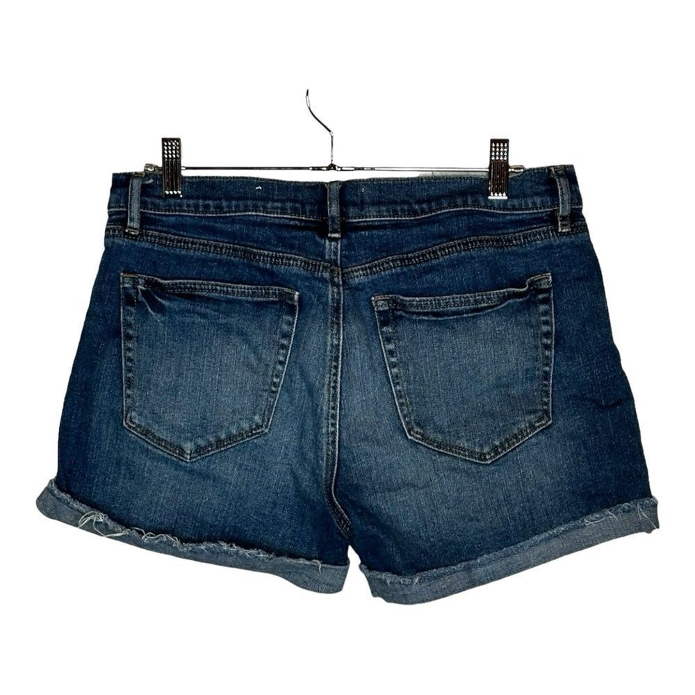 Loft medium Blue denim roll cuff cut off Jean shorts size 6 - Picture 5 of 11